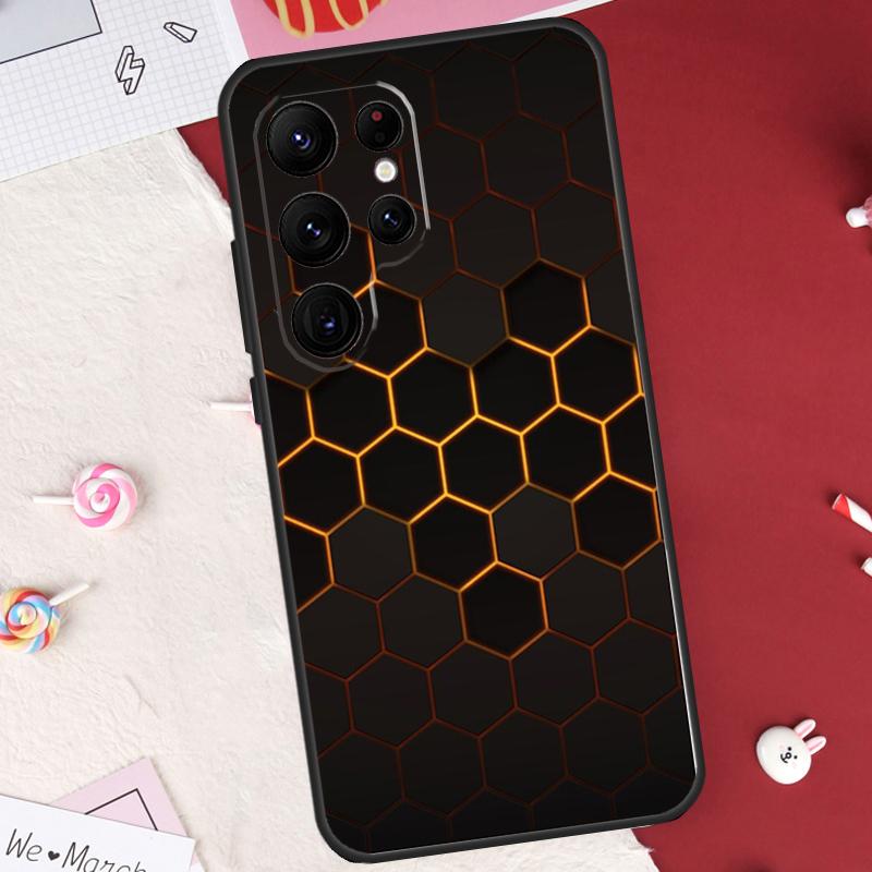 Carbon Fibre Neon honeycomb Case For Samsung Galaxy S26 Ultra S20 S21 S22 S23 S24 S25 Ultra S10 Plus S25 FE Cover Shell