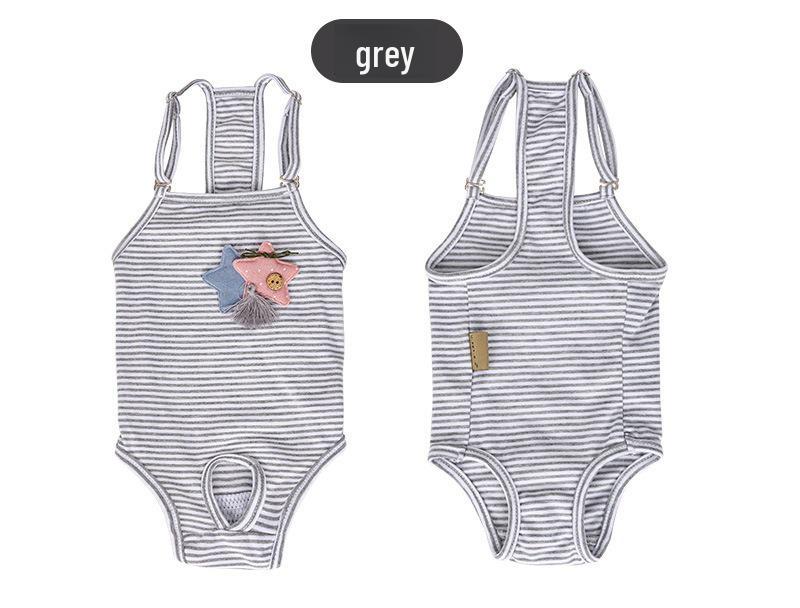Striped Pet Physiological Overalls - Dog Menstrual and Sanitary Pants for Puppies