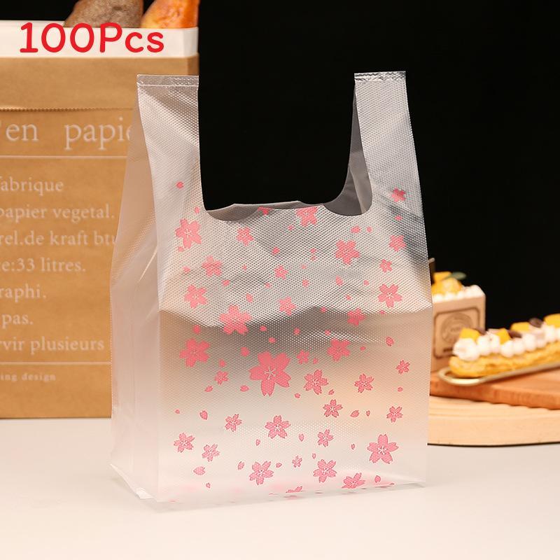 Cherry Blossom Gift Bags Plastic Packaging With Printing For Tea Packaging Use