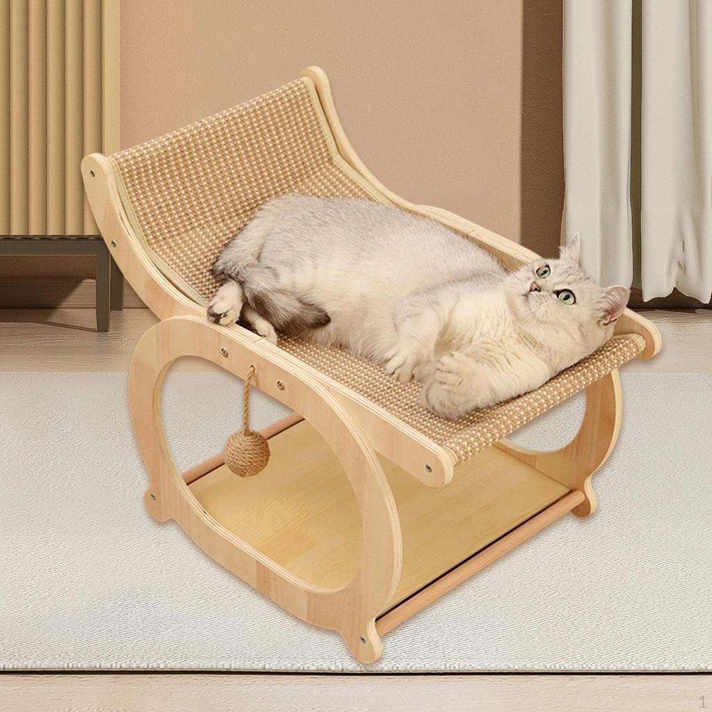 Cat Furniture Lounge with Interactive Toy And Elevated Sleeping Space