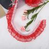5 Yards Mehrfarbig 45mm Druckpunkte Plissee Besatz Mesh Spitze Band Nähen Pailletten Bestickt DIY Handwerk