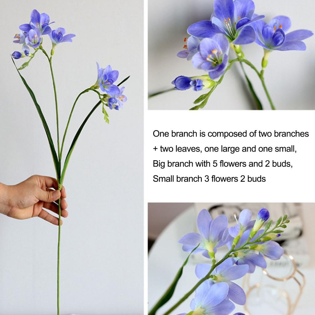 Artificial Cymbidium Orchid Flower Bendable Faux Orchid Plant for Home Office Indoor Tables Centerpieces Decoration