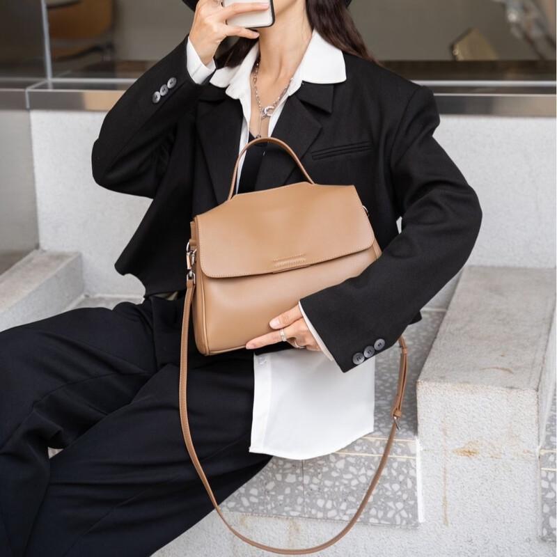 Women's Soft Cowhide Leather Tote Crossbody Bag