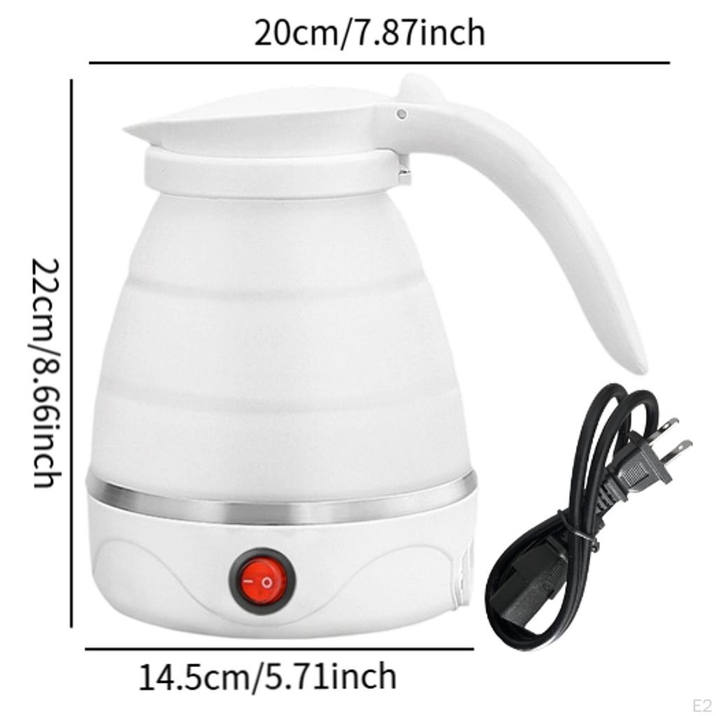 Folding Electric Kettle Foldable 1.2L Lightweight Compact Silicone with Separable Power Cord Small