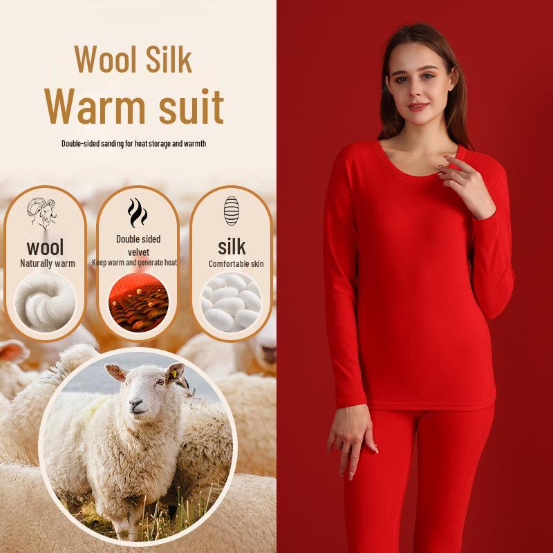 Męski Termiczny Garnitur z Kaszmiru, Jedwabiu i Aksamitu z Półgolfem na Zimę