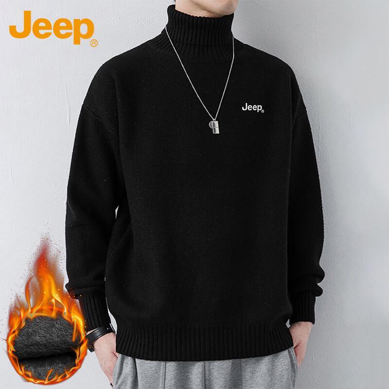 Jeep Men's Winter Thickened Warm Turtleneck Sweater