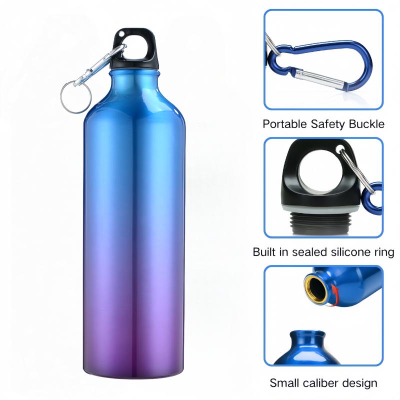 1 STÜCK 750ML Aluminium Outdoor Fahrrad Sport Wasserflasche Trinkkessel Trinkbecher Auslaufsichere Wasserkanne für Reisen Laufen Camping