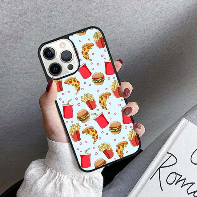 French Fries Burger Pizza Phone Case Cover For iPhone 17 Air 16 15 14 Plus 11 12 13 Pro Max Coque Shell Fundas
