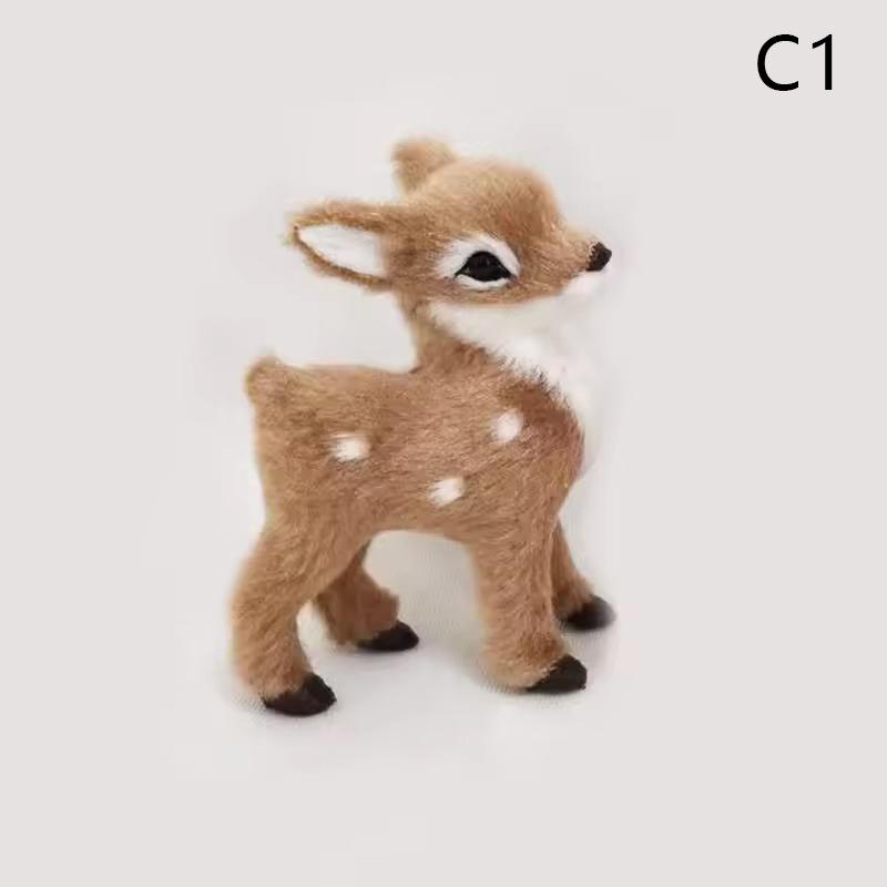 Simulation Sika Deer Animal Model Festival Creative Plastic Ornaments Artificial Plush Toys For Garden Party Decorations