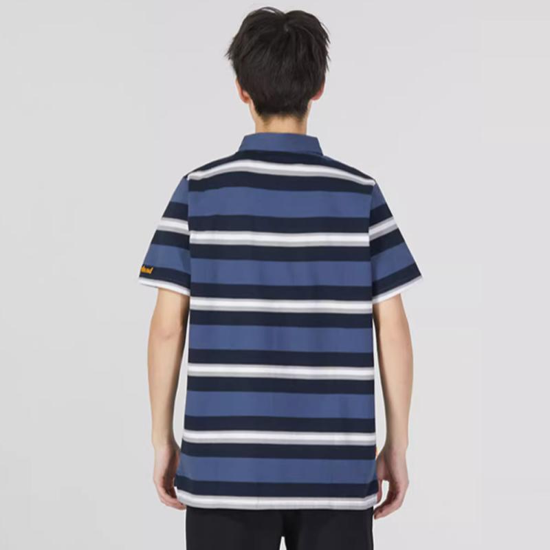 Timberland Striped Color Block Polo Shirt Men Tops Blue A61RD-G66