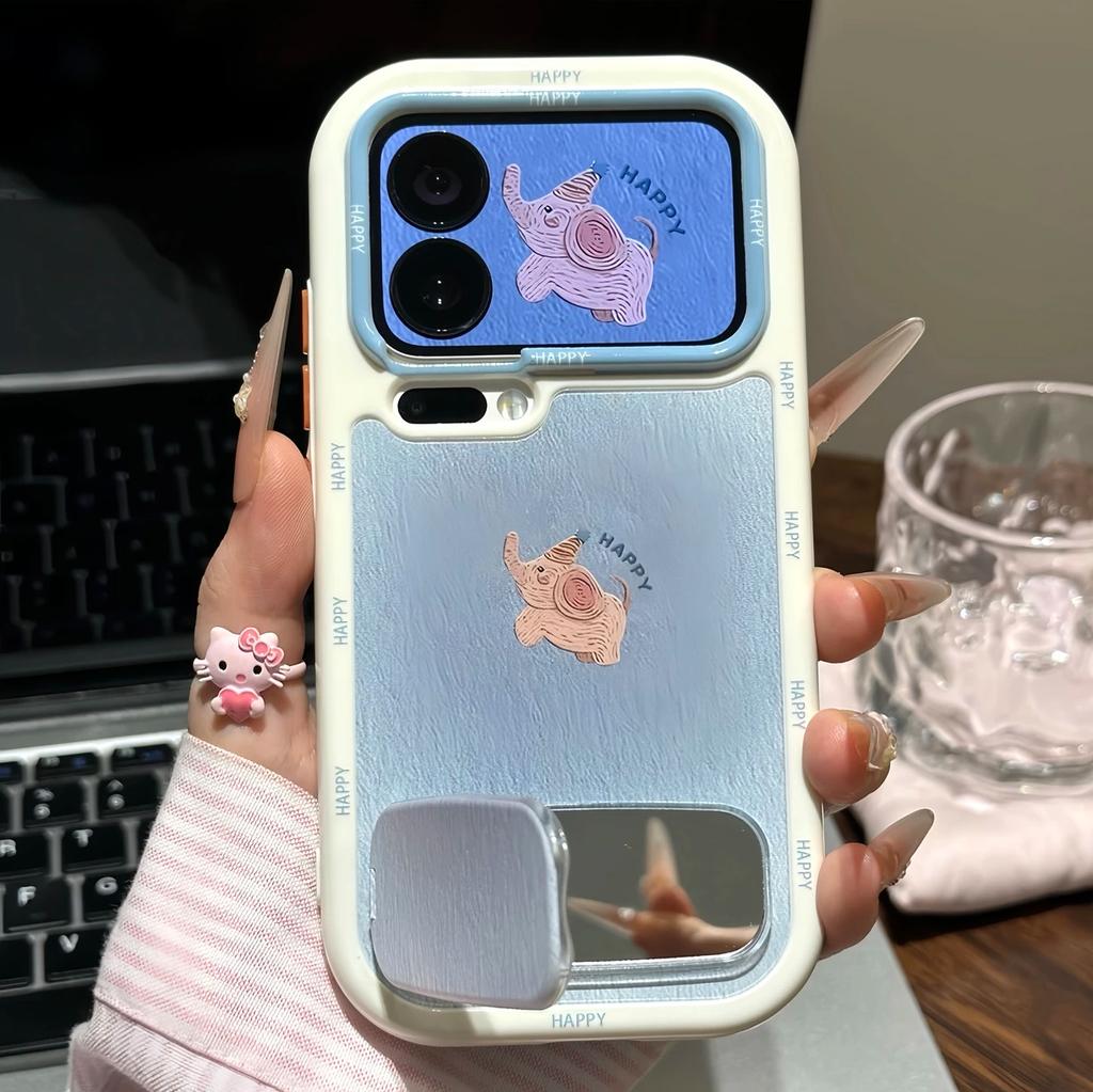 The pink and blue elephant bracket is suitable for Huawei mate70pro mobile phone case pura80nova14/13 glory.