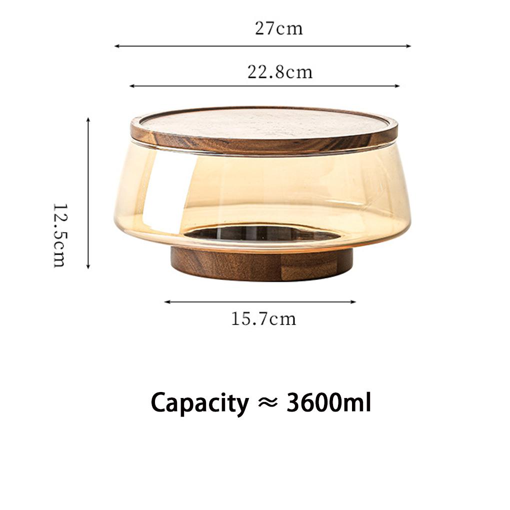 Neues 1-teiliges Salatschüssel-Set aus Glas mit Holzsockel, große mundgeblasene Glasschüssel, Restaurant-Essentials, Obstsalatschüssel