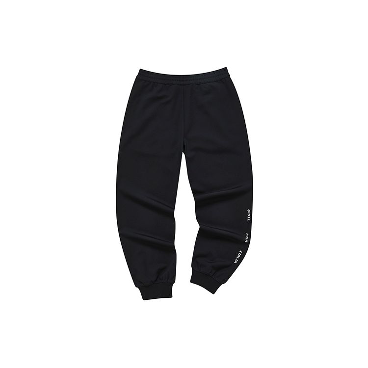 Fila Fusion Solid Logo Casual Knit Jogger Pants Men Bottoms Deep-Black T11M243602FBK