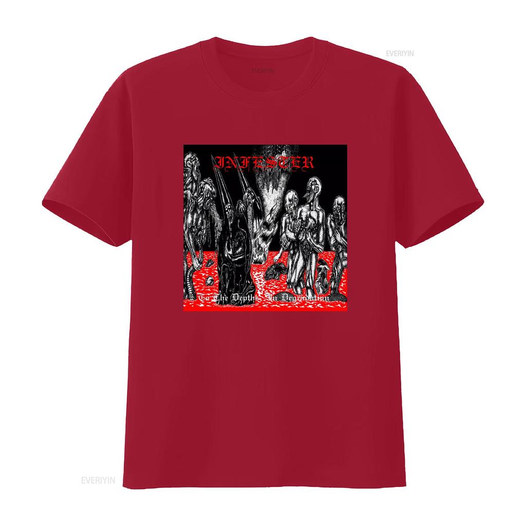 Infester T Shirt Death Metal Inspired Design with Depths Degradation Theme Perfect for Metalheads vintage Washed Comfortable