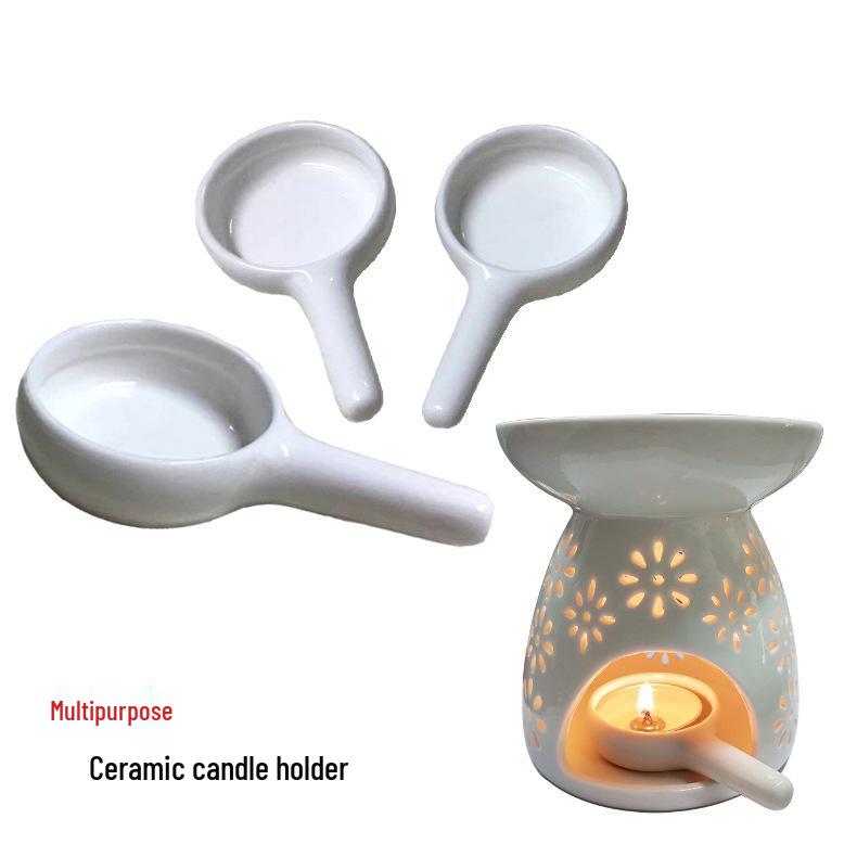Ceramic Incense Burner and Candle Holder with Handle Tray