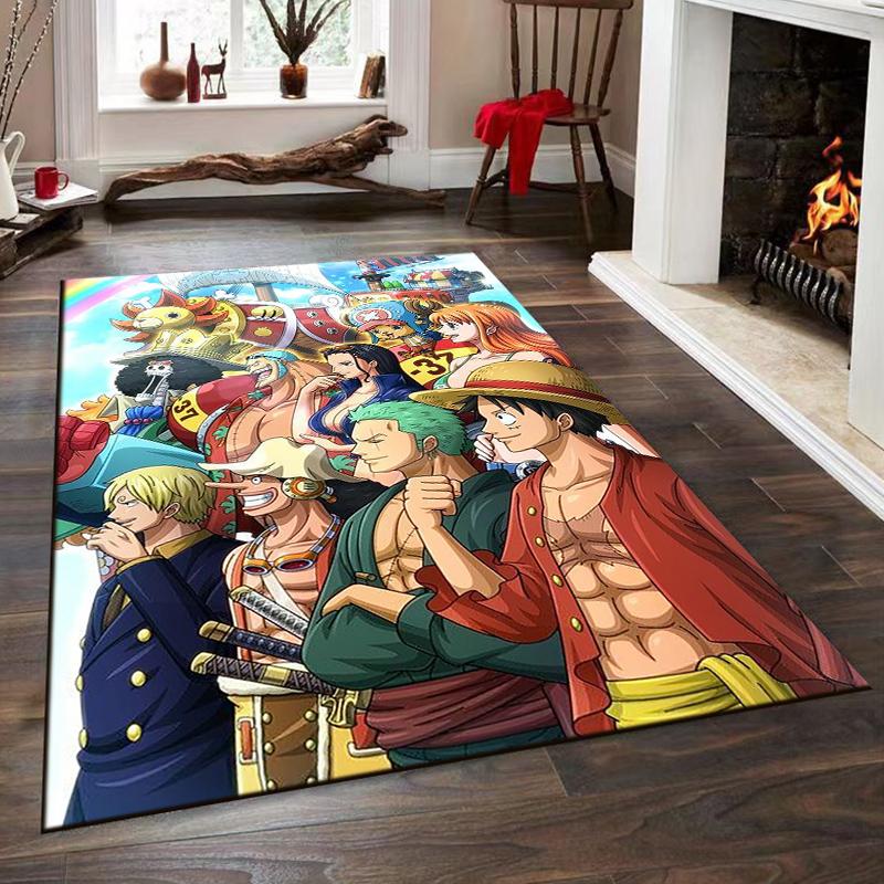 Colorful pirate crew illustration rug Non-slip rug suitable for living room and bedroom sofas