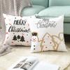 Christmas Pillow Cover Cartoon Letter Print Cushion Cover Office Sofa Pillow Cover Home