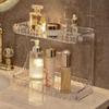 Cosmetic Storage Organizer Rack Double Layer Makeup Shelf Durable Design for Bathroom Vanity Desk Bedroom Dresser