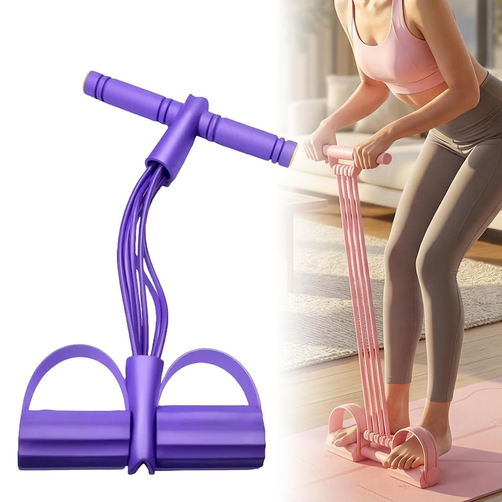 Bandas Elásticas de Resistência com Pedais e Pegas, Corda de Tensão Multifuncional Melhorada, Banda Elástica de Resistência para Yoga, Equipamento de Exercício em Casa para Treino de Corpo Inteiro