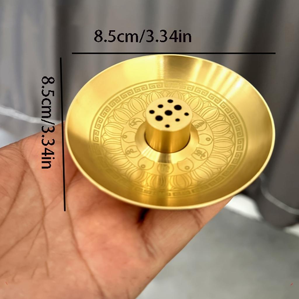 1pc Nine-Hole Incense Holder Base, Household Offering Brass Incense Candle Plate