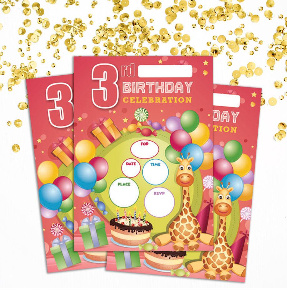 Darling Souvenir Pink Birthday Invitation Card Printable Elegant Fill or Write In Blank Party Invites 28 Pcs 5 x 7 Inches