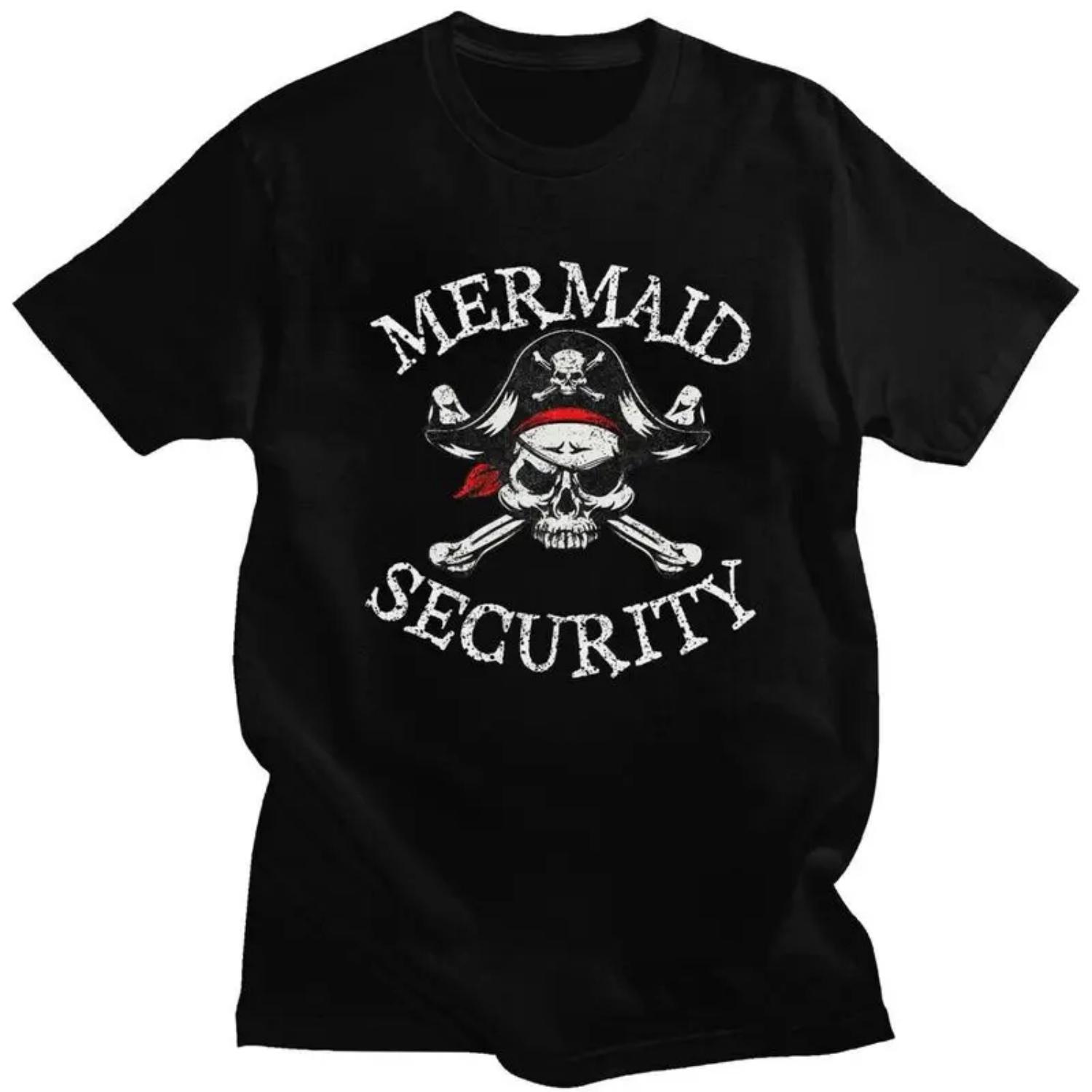 

Мужская футболка с принтом Custom Mermaid Security Pirate Quotes , 100% хлопок, уличная одежда S чёрный