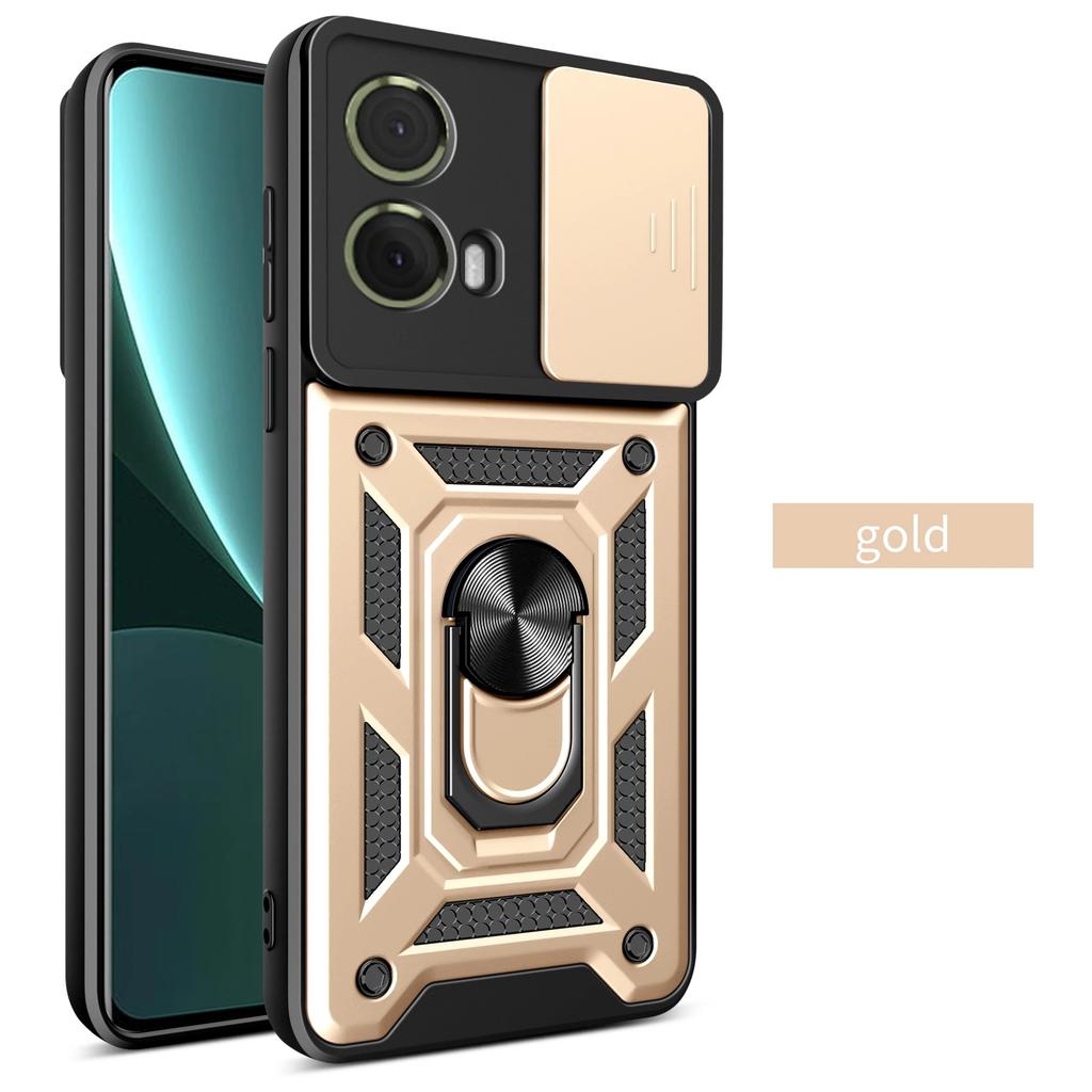 Shockproof Armor Case for Motorola Edge 50 40 NEO 30 Pro Ultra Fusion G04 G34 G84 G54 G42 Ring Holder Slide Lens Protect Cover
