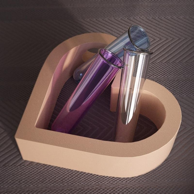 Heart Shaped Vase Silicone Mold DIY Epoxy Resin Molds Test Tube Flower Pots Container Mold Hydroponic Plant Plaster Mold