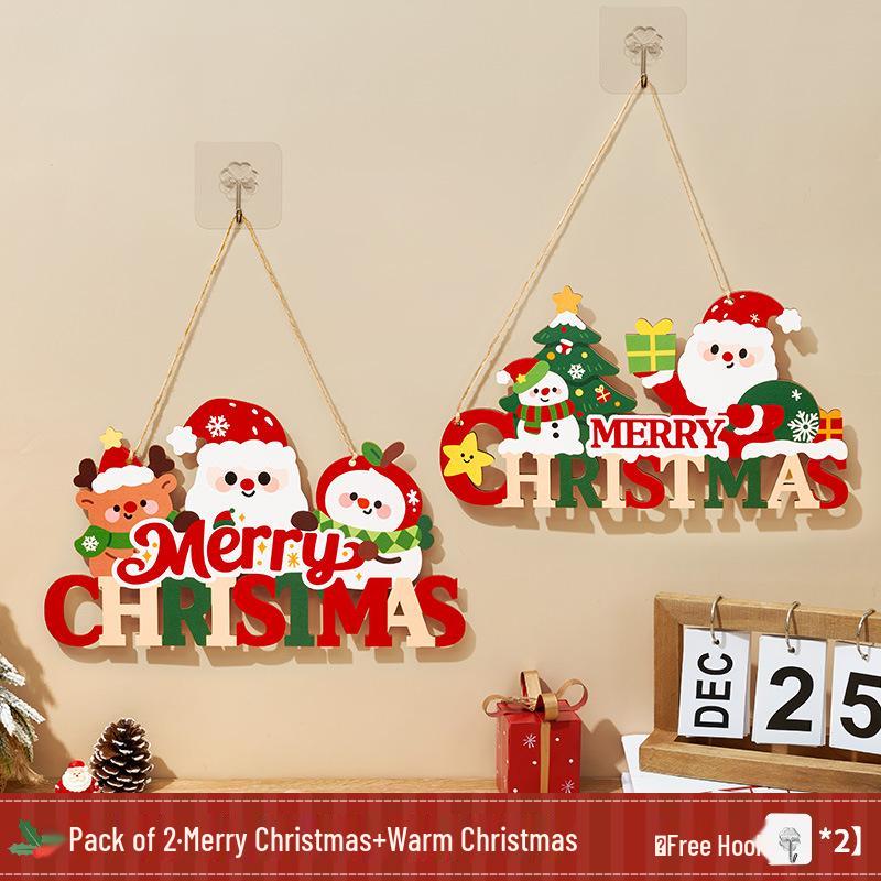 Merry Santa Claus Doorway Hanging Ornaments for Christmas Atmosphere