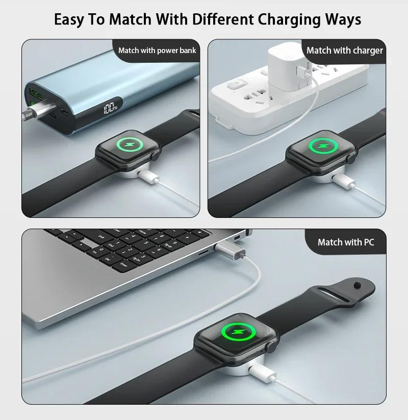 Fast Magnetic Watch Wireless Charger for Apple Watch 9 8 7 6 5 SE 4 3 2 Ultra iWatch Dock Adapter Type C 8Pin Portable Charging
