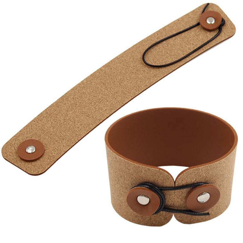 

Eco-Friendly Cork Leather Cup Sleeve - Portable Wood Grain Insulated Sleeve for Outdoor Travel