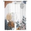 Bohemian Abstract Wind Leaf Plant Bedroom Curtains Tulle Sheer Curtain Living Room Home Decor Voile Drapes