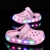 Summer Children Hole Sandals LED Lighted Flashing Light Shoes Boys Girls Beach Sandals Kids Garden Shoes Non-slip Sneakers New