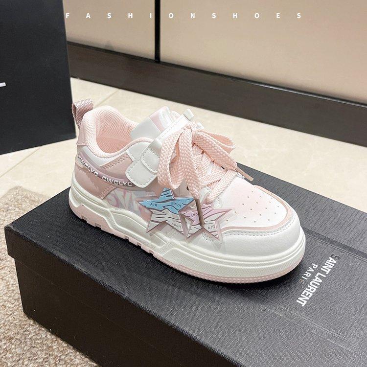 Girls shoes spring 2025 new children's sports shoes soft sole middle and older children's casual board shoes student sports shoes