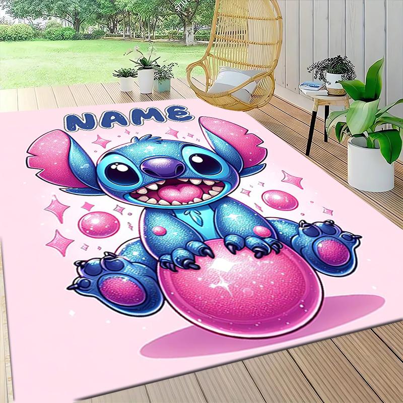 Custom Name Stitch Sweet Dreams Night Carpet Rug Customizable Soft Washable Anti-Slip Home Living Room Sofa Mats Personalized Rug. 0909374