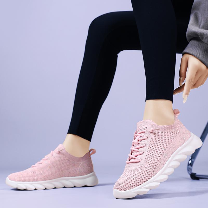 Fashion Pink Walking Shoes Lightweight Breathable Sneakers Women Couple Casual Large-size Flats Summer Mesh Running Shoes Footwear Casua