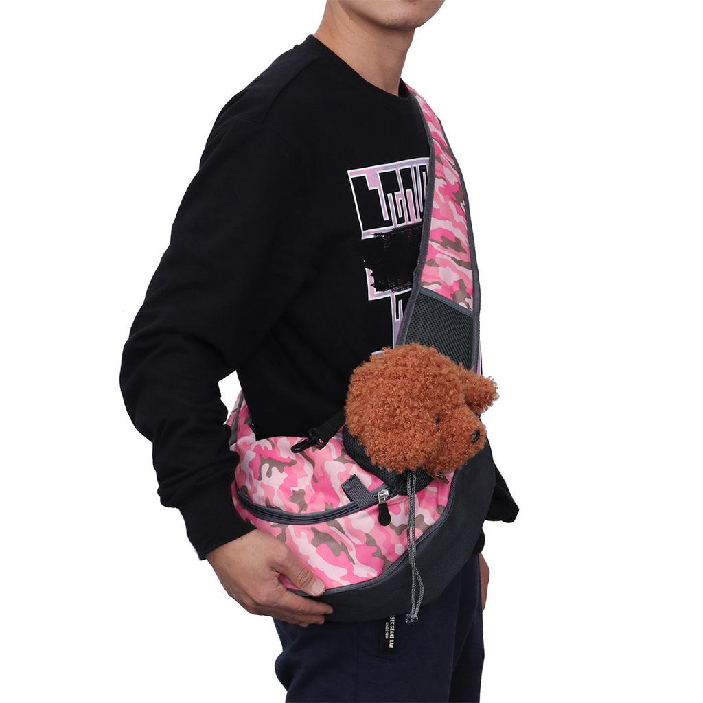 Small Dog Cat Pet Sling Carrier Shoulder Bag Comfortable Safe Hands-Free Travel Tote Carry Pink Size S Pet Shoulder Bag