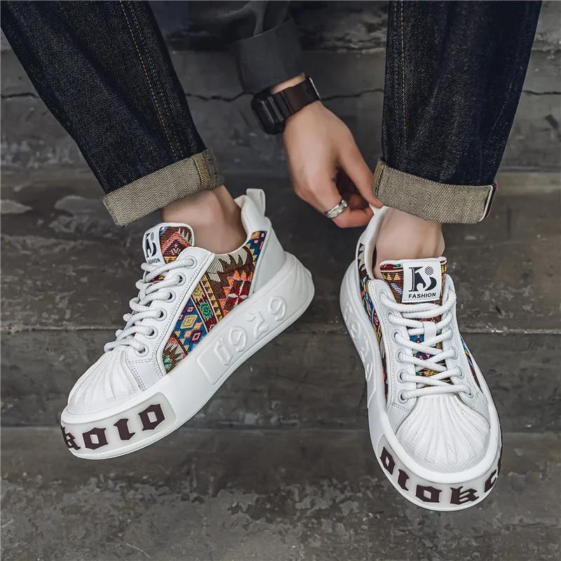 Fashion Brand Men's Shoes 2024 Summer Shoes Breathable Fashion Trend Shell Head Joker Trend Breathable Thick-soled Daddy Shoes