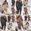 Cozy Women 2 Piece Tracksuit Set With Long Sleeve Sweatshirt And Long Pants