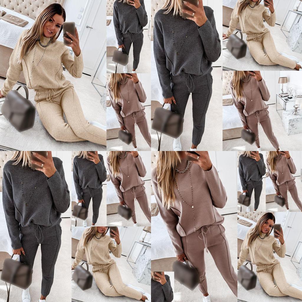 Cozy Women 2 Piece Tracksuit Set With Long Sleeve Sweatshirt And Long Pants