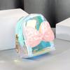 Pvc Transparent Coin Purse With Laser Butterfly Bow Waterproof Keychain For Girls