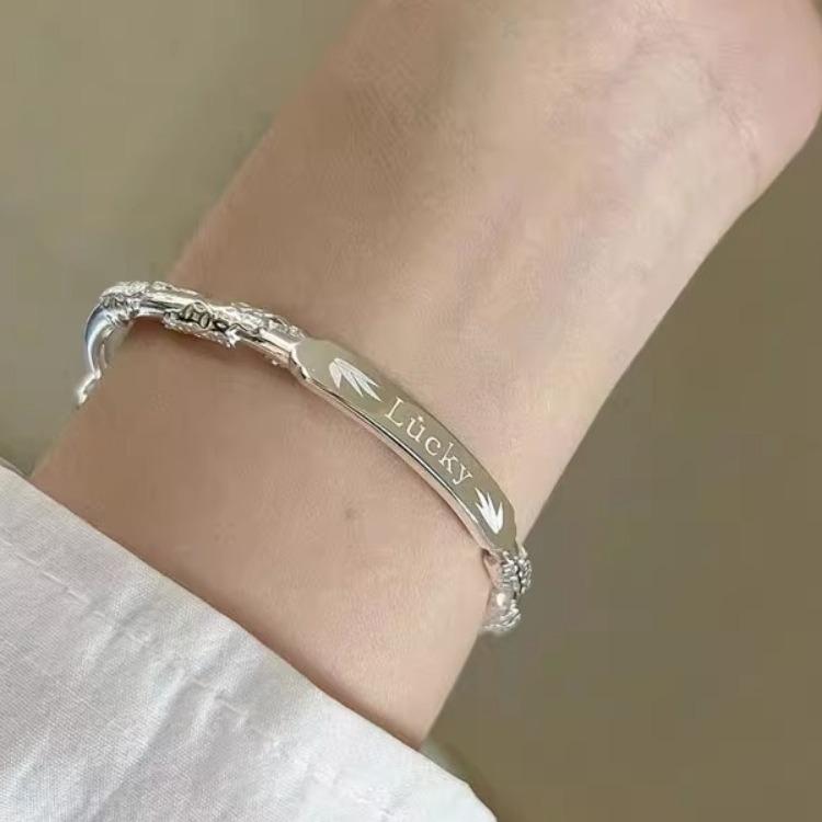 Gorąca sprzedaż, nowa, tętniąca życiem bransoletka LUCKY dla mody damskiej, lekki luksus, posrebrzana, artystyczna i wszechstronna, niszowa, kwiatowa jedwabna bransoletka z reliefem
