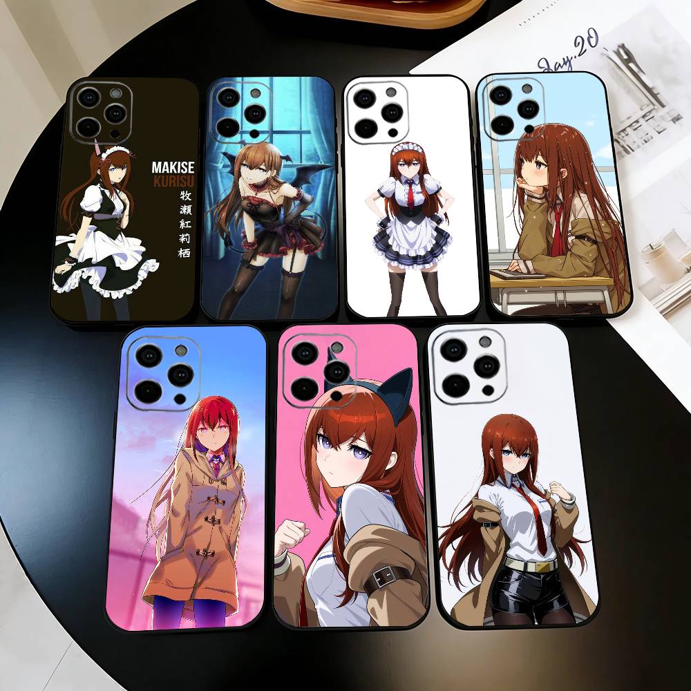 K-Kurisu M-STEINS GATE Makise-es Phone Case For iPhone 17, 16,15,14,13,12,11 Plus,Pro Max, Others Soft Black Cover