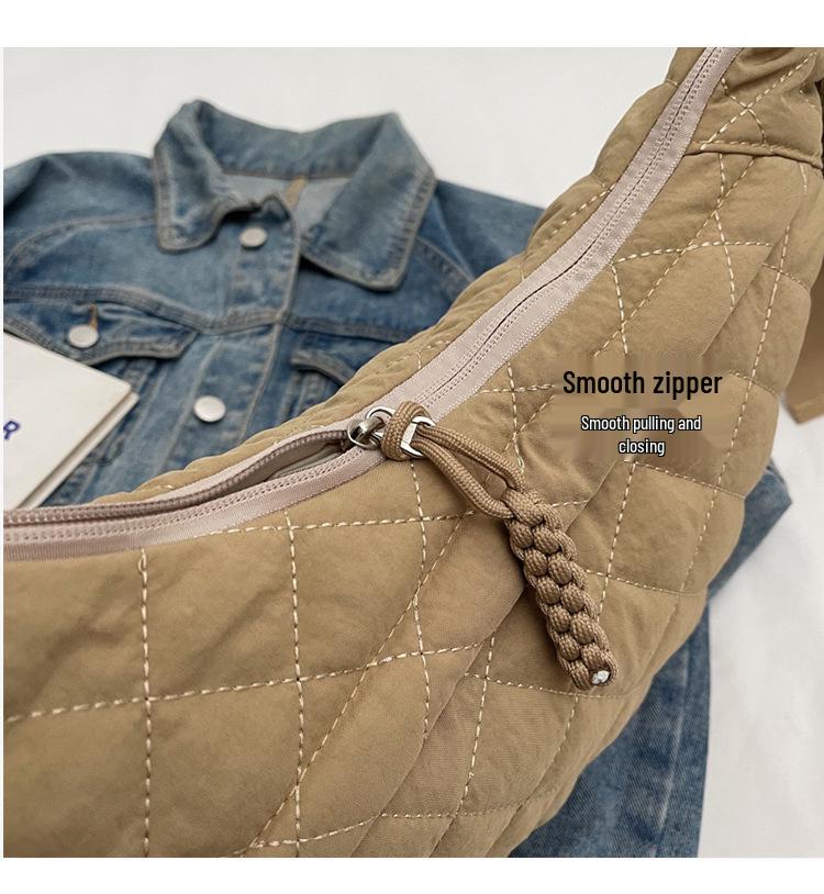 Nylon Diamond Lattice Women's Tote: 2025 Versatile, Large-Capacity, Casual Shoulder & Crossbody Bag