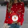 Women's Fashion Casual Long Sleeve Christmas Printed Neck Sweatshirt Top