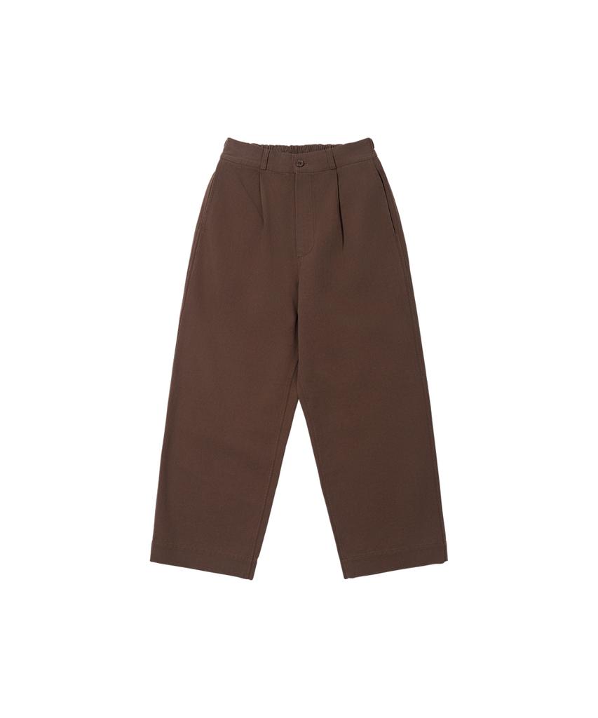Kaepidijain One-Pleat Wide Oxford Pants (Brown)