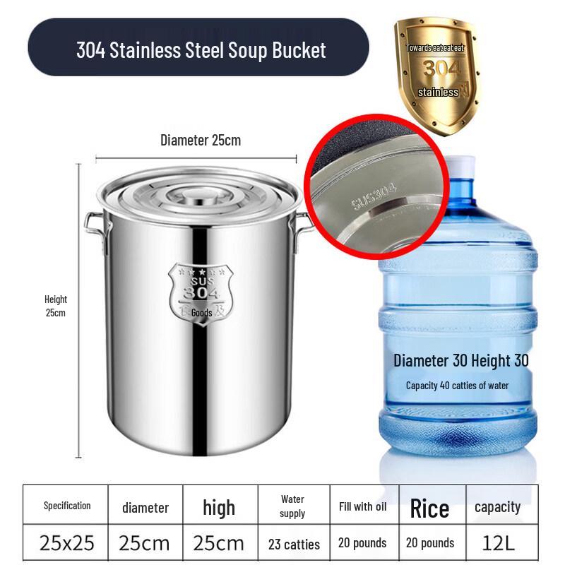 Yuzhuxun 304 Stainless Steel Deep Pot with Lid