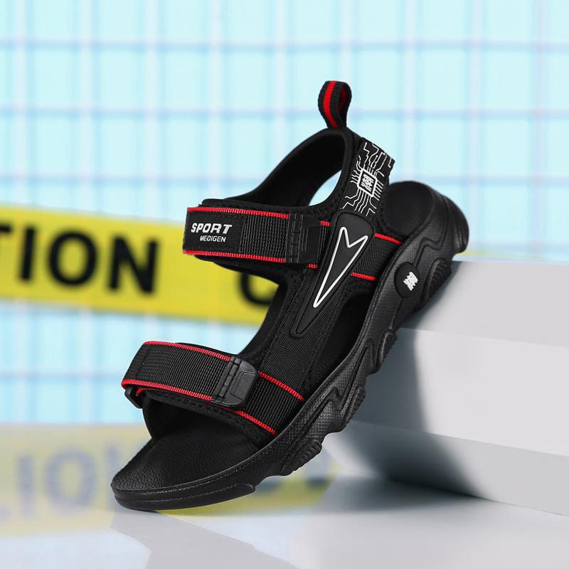 Детская противоскользящая износостойкая модная легкая уличная пляжная обувь на липучке — фото 3