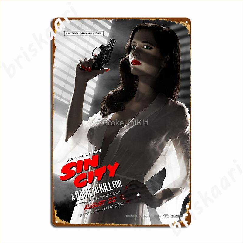 Sin City: Žena, pro kterou stojí za to zabít Plakát k filmu Kovový plechový nápis Kuchyňské destičky Zeď Pub Vlastní plechový plakát