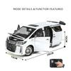 Large Size 1/18 Toyota Alphard MPV Alloy Car Model Diecast Metal Toy Vehicles Car Model Simulation Sound and Light Children Gift